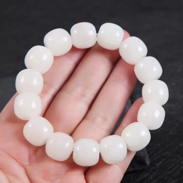 Gold silk jade white jade bracelet-201 - Image 4